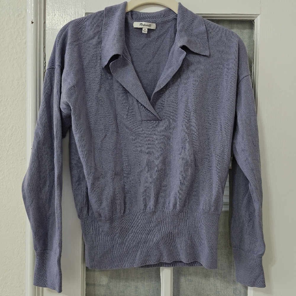 Madewell Light Blue Long Sleeve Blouse